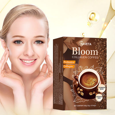 Pure poudre de café de perte de poids biologique Bloom avec collagène