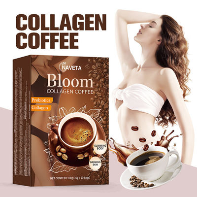 Pure poudre de café de perte de poids biologique Bloom avec collagène