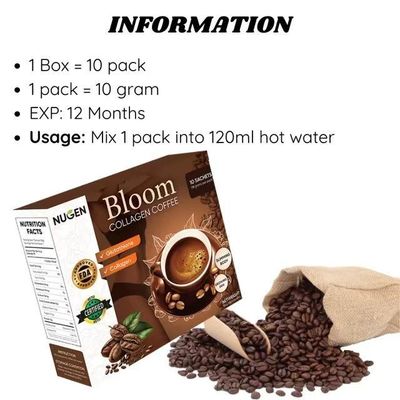 Pure poudre de café de perte de poids biologique Bloom avec collagène