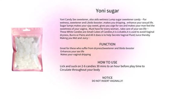 Bonbons Yoni Sucre 100% naturel Blanc cristallin Doux Sexy en vrac Logo personnalisé de bonbons Yoni