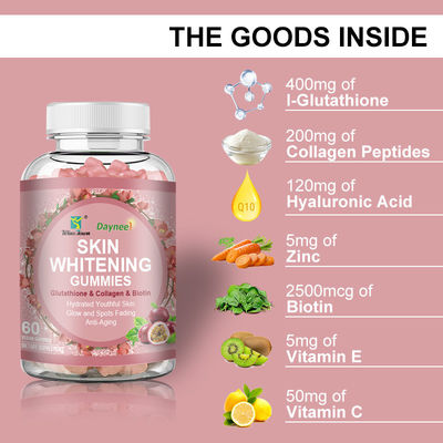 Des gommes de collagène de marque privée OEM Gommes de fraises pour une peau lisse et sans tache