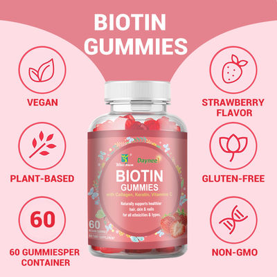 Marque privée Biotine gomme de cheveux Peau et ongles Vitamines Supplément de biotine bonbons gommés