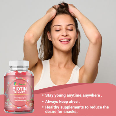 Marque privée Biotine gomme de cheveux Peau et ongles Vitamines Supplément de biotine bonbons gommés