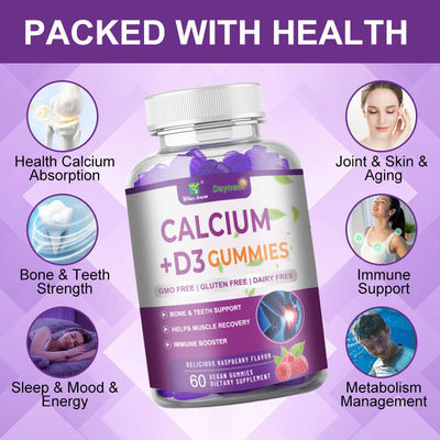 24 mois Durée de conservation Calcium D3 Vitamine magnésium gomme pour le développement osseux
