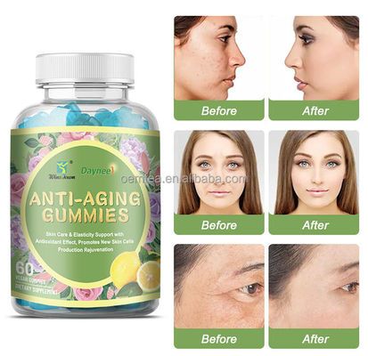 Méthode de stockage à température ambiante Lutéine Collagène Anti-âge gomme pour blanchiment de la peau