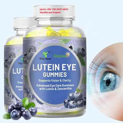 Marque privée Luteine pour yeux gommageux sans sucre 60 pcs pour les yeux brillants Durée de conservation 24 mois