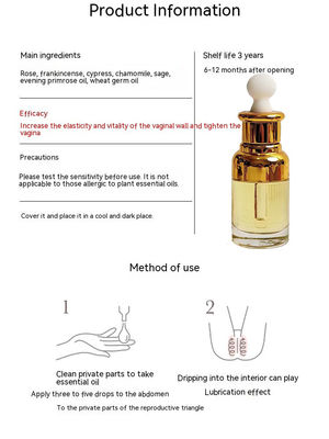 Femme Vulve Parties privées Huile essentielle de rose 30 ml Ingrédients naturels