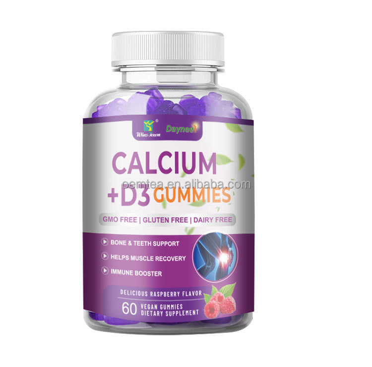 24 mois Durée de conservation Calcium D3 Vitamine magnésium gomme pour le développement osseux